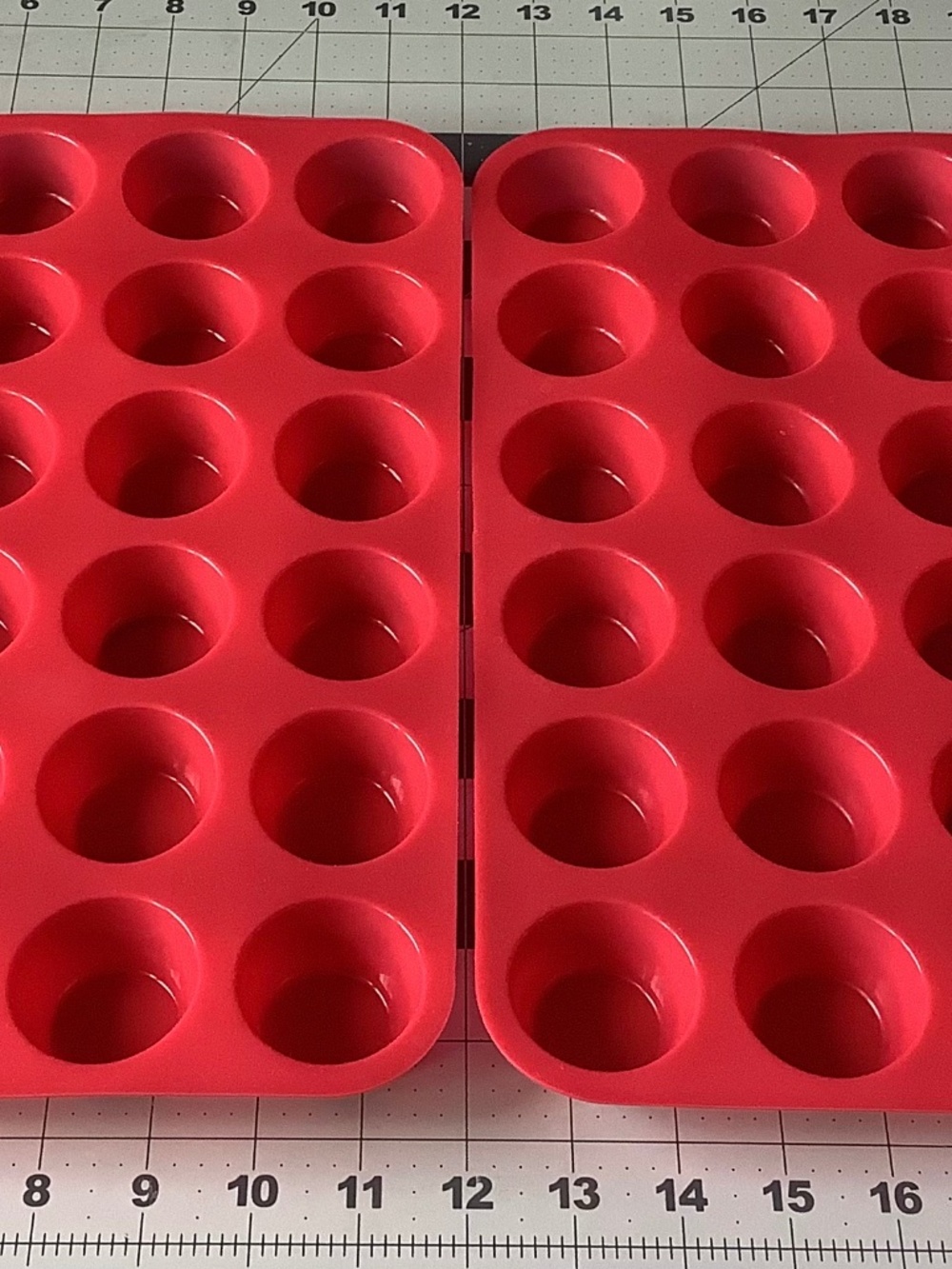 Set of 2 Silicone Mini Cupcake Muffin Pans 24-Cavity Baking Molds Pink
